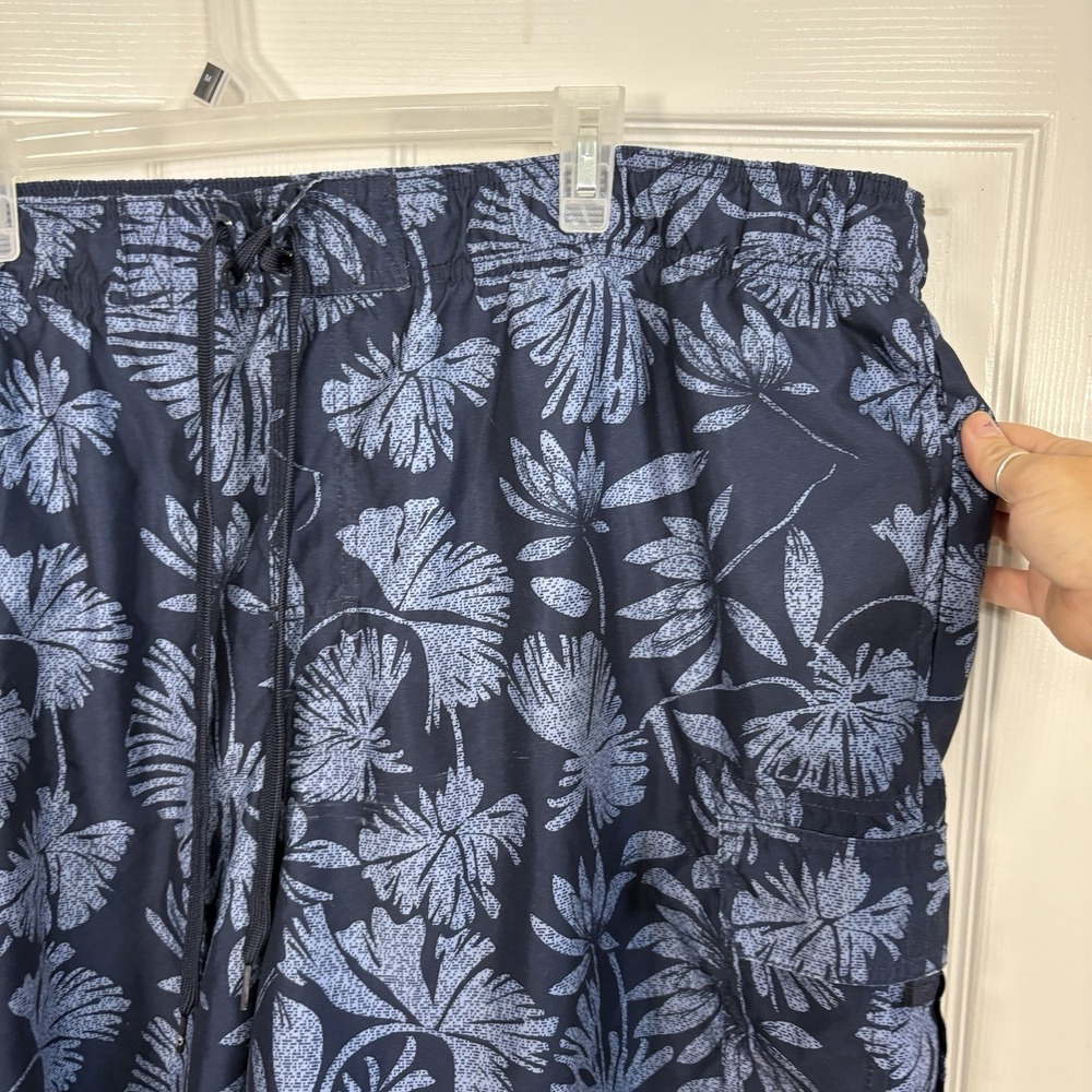 OP Swim Trunks Blue Floral Draw String Waist Big & Tall Men 3XL 48-50 Beach Swim